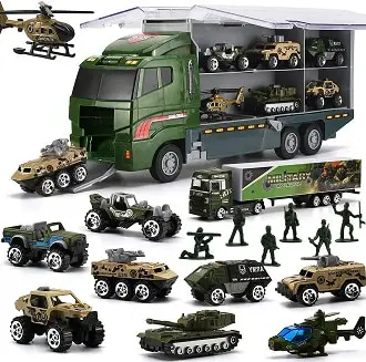 Byonebye 26 Pcs Military Truck With Soldier Men Set