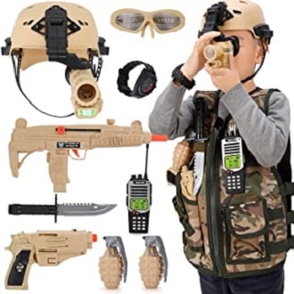 Liberty Imports 11 Pcs Kids Deluxe Dress Up Role Military Play Set