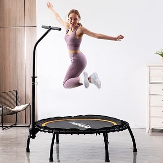 Zupapa 40 Inch Fitness Mini Trampoline Rebounder With Handle Bar