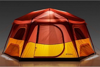 Outdoor Products Hexagon 8 Person Instant Tent With Built-In Lights
